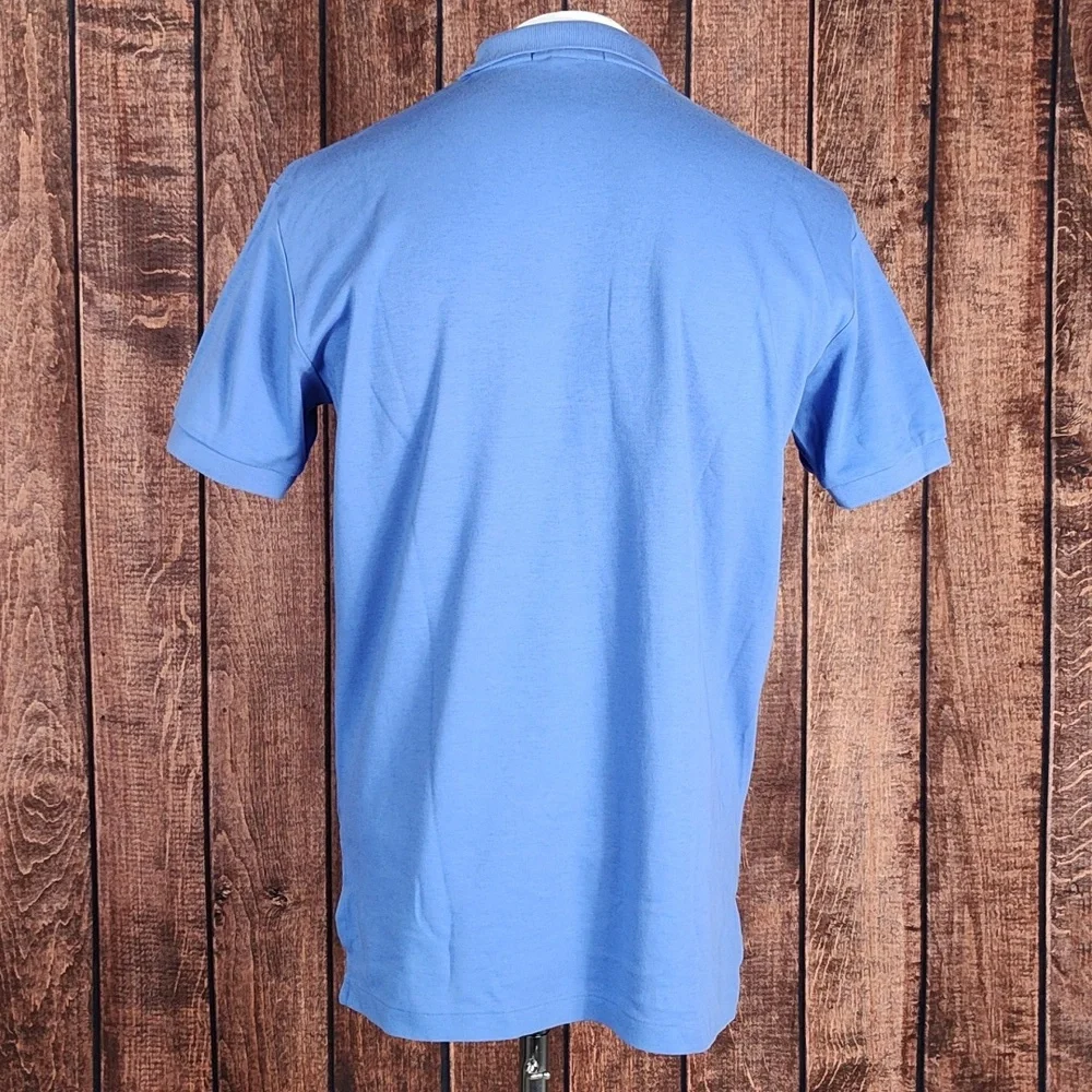 Vtg Periwinkle Blue Mens Polo With Coral Pony Excellent Condition
